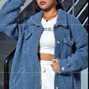 Blue Sherpa Shein button up
